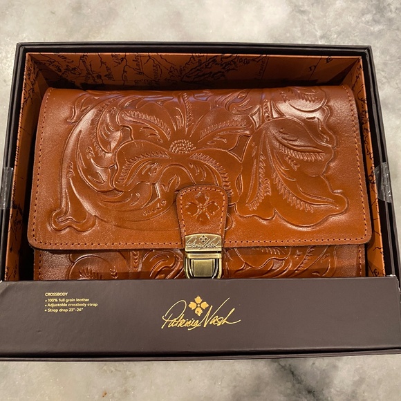 NIB PATRICIA NASH Locri Tooled Leather Crossbody Bag Purse - Picture 1 of 9